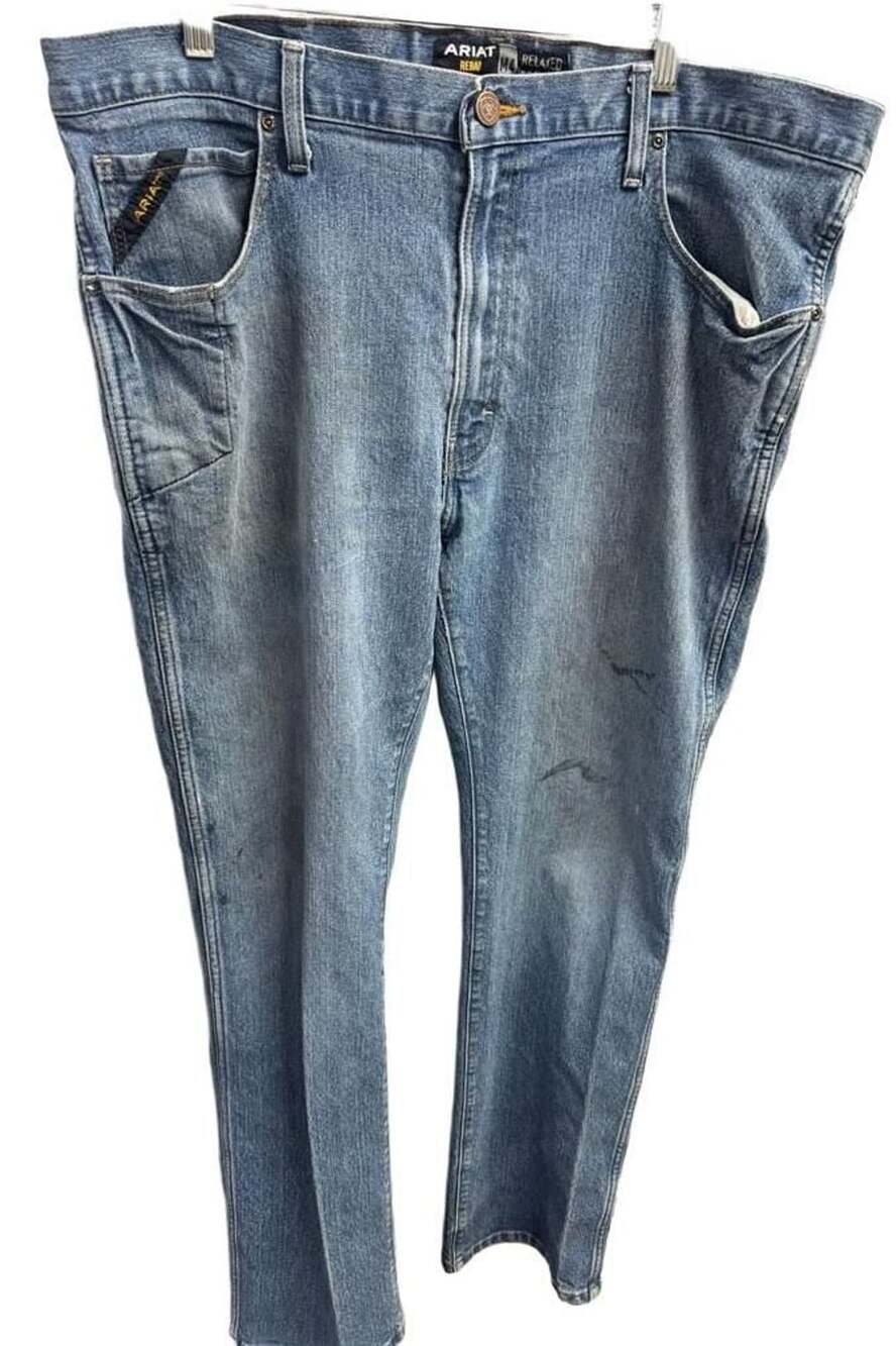 Ariat M4 Rebar Relaxed Boot Jeans Size 40/34 Blue Denim